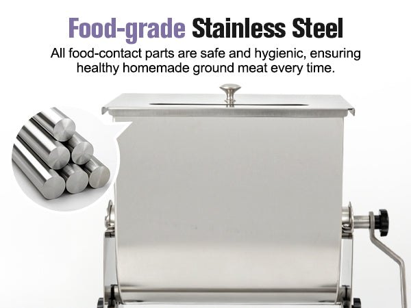 Stainless Steel Hand Crank Meat Mixer