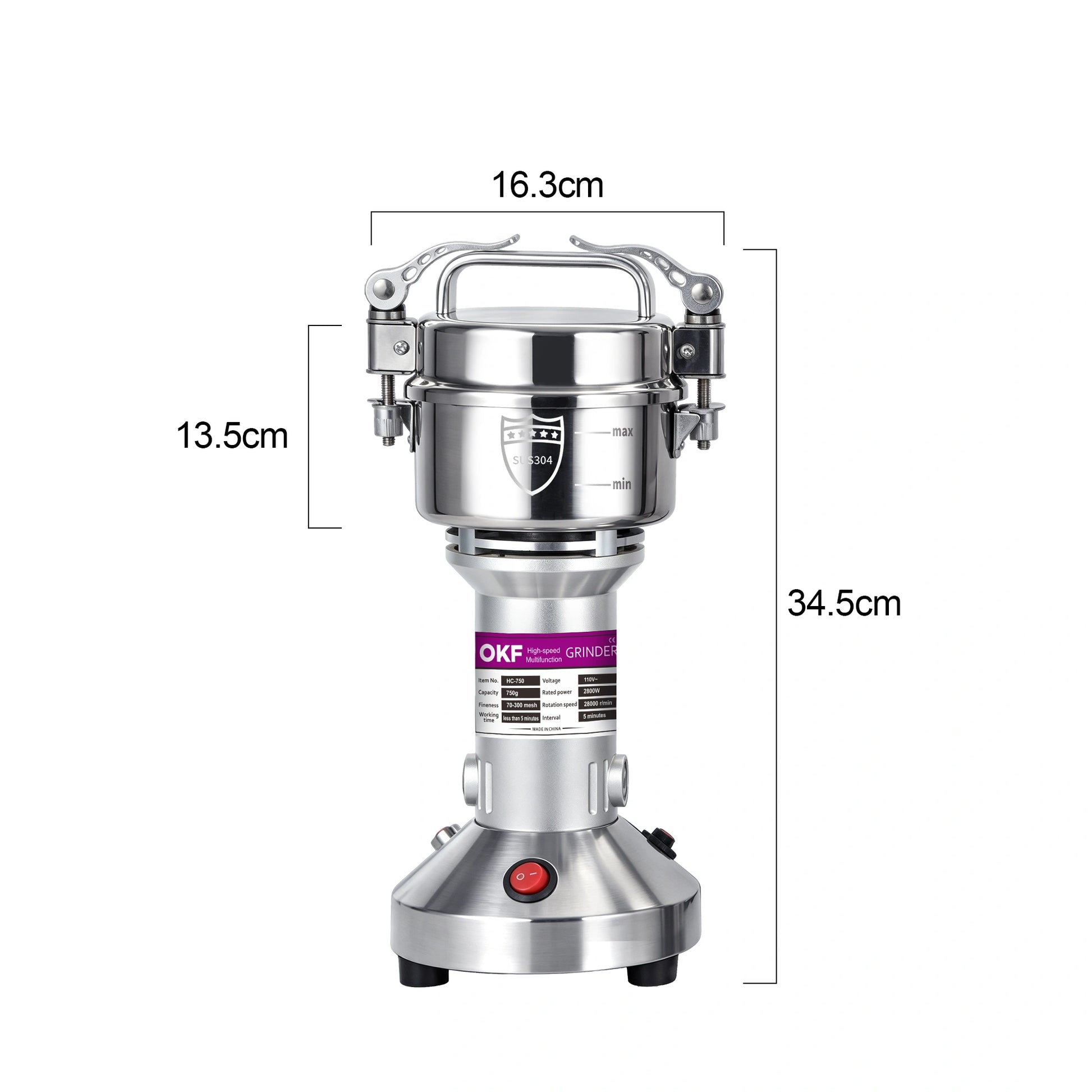 150g Upright Grain Mill Grinder