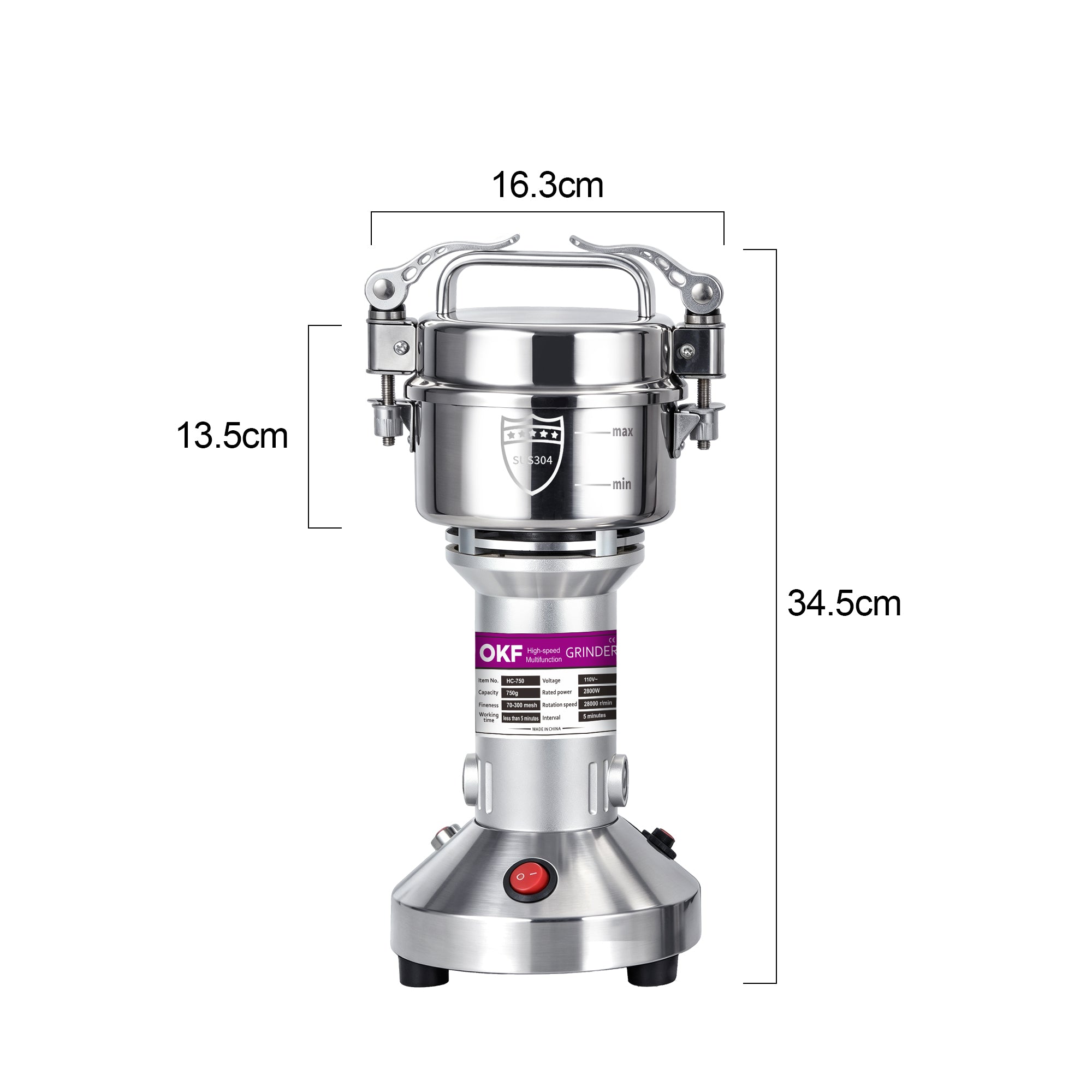 150g Upright Grain Mill Grinder
