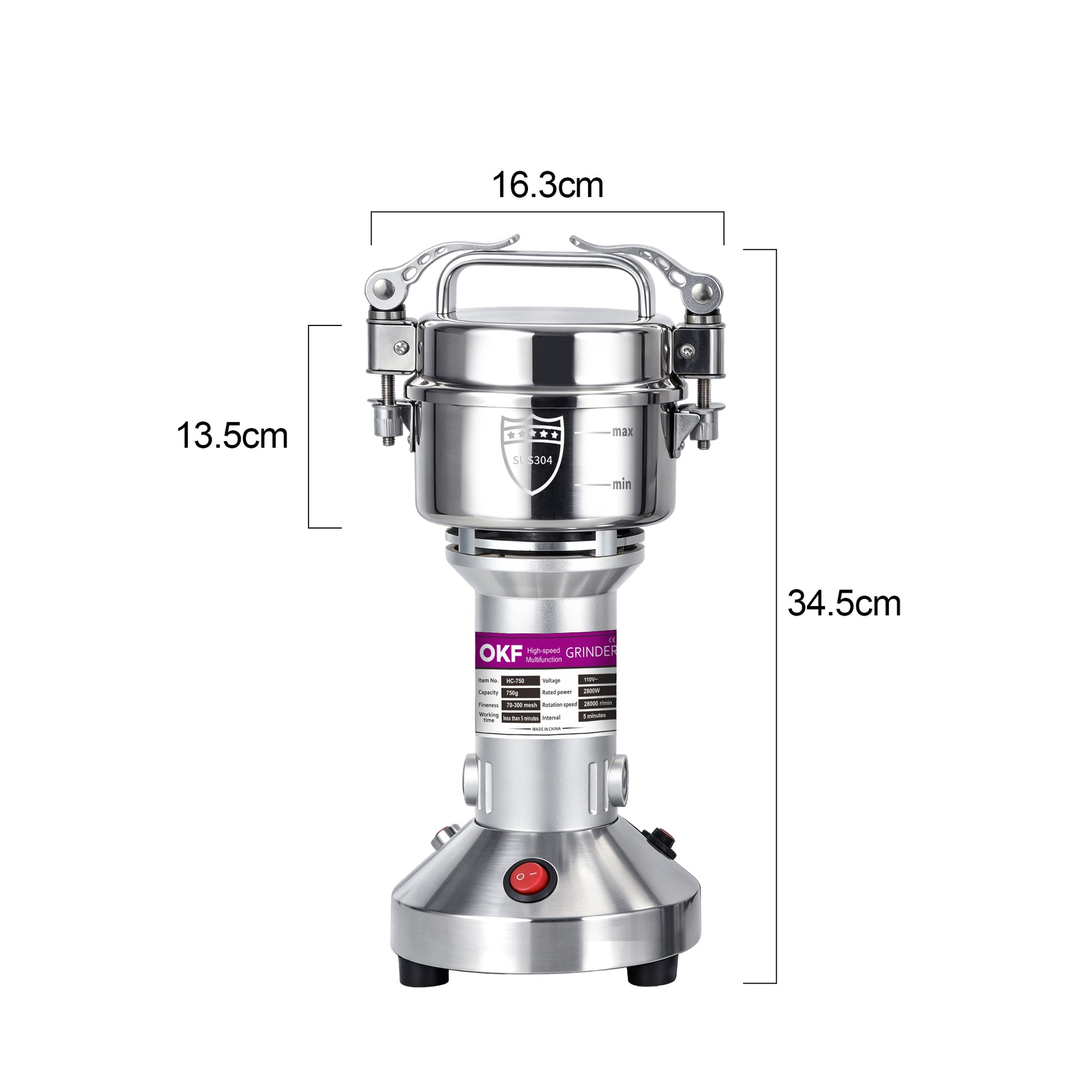 150g Upright Grain Mill Grinder