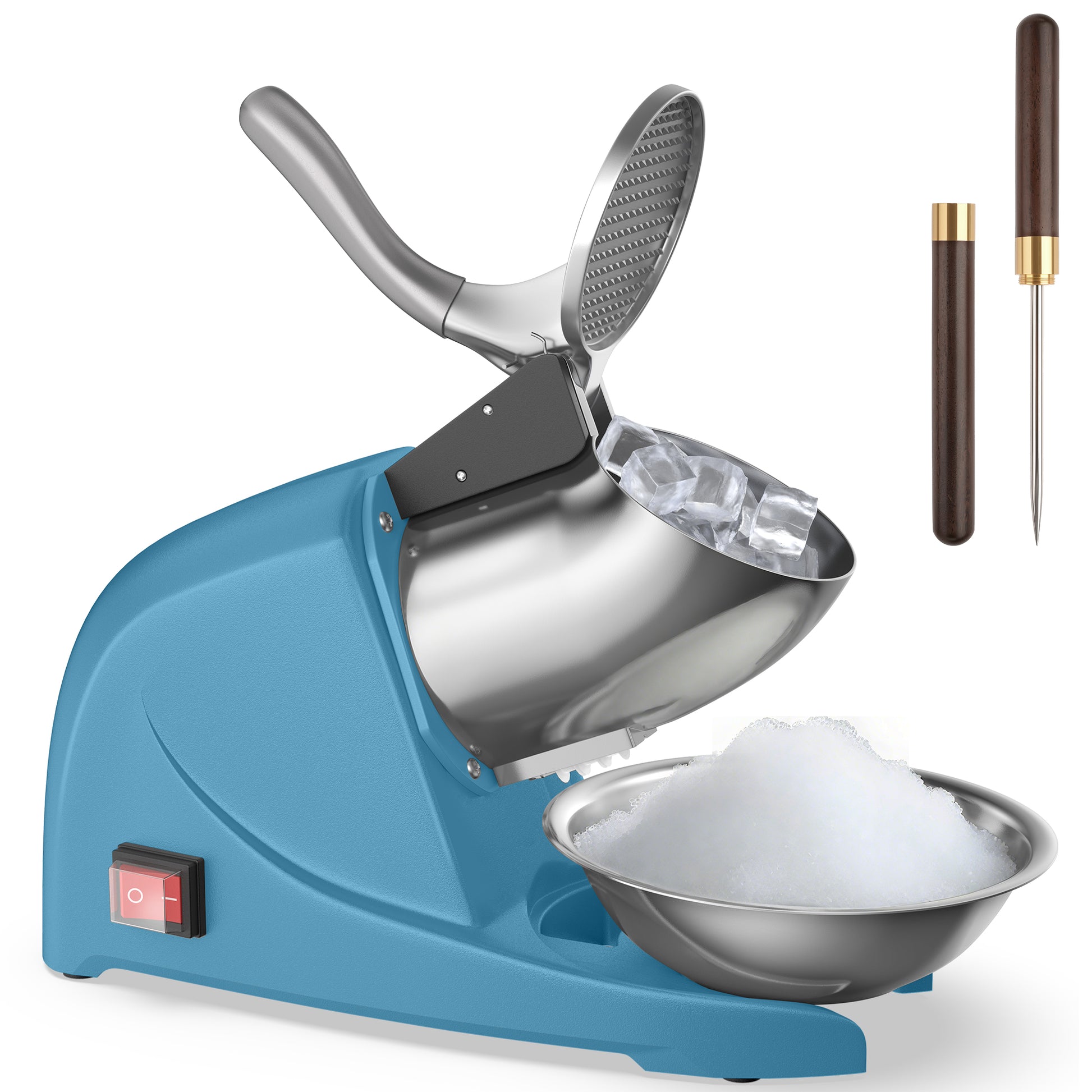 OKF Ice Shaver Prevent Splash Snow Cone Machine, Electric 3 Blades Shaved Ice Machine, 380W Ice Shaver Machine, 286lbs/hr Snow Cone Maker, Ice Crushers for Home Use and Commercial Ice Crusher