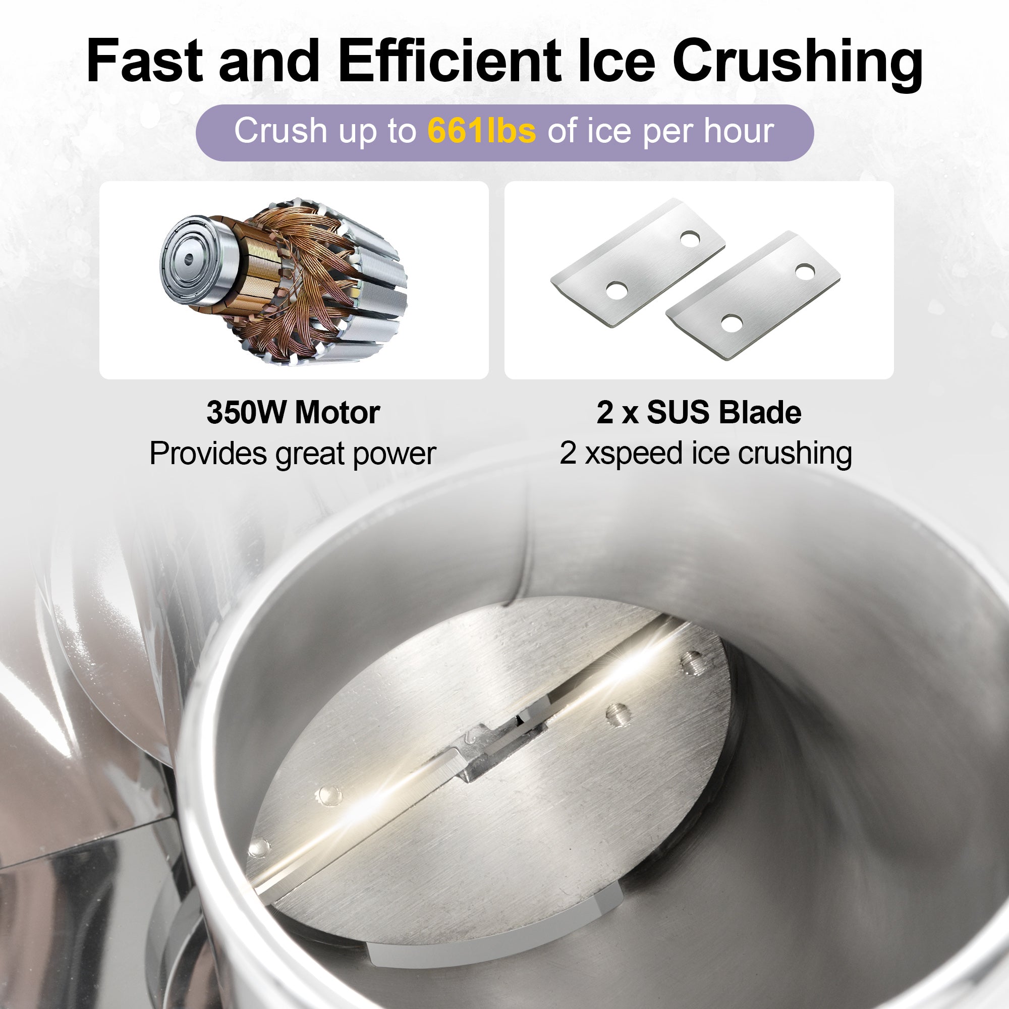 Drawer-style Ice Crusher