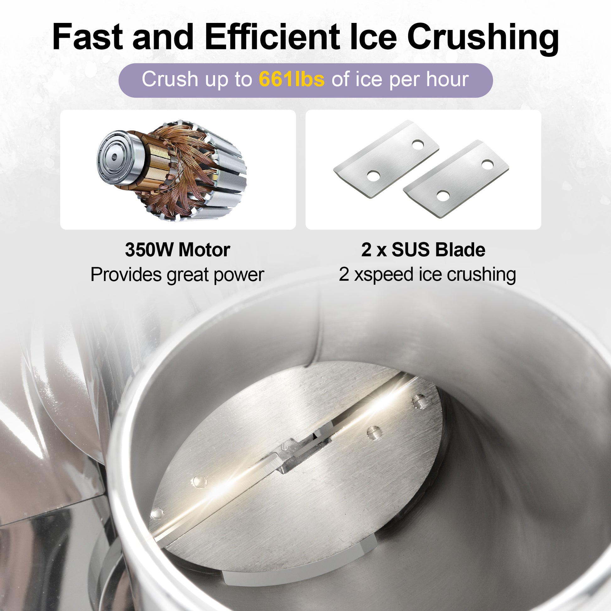 OKF Commercial Snow Cone Machine - 661LB/H Commercial Shaved Ice Machine, Ice Crusher Shaved Ice Machine Fluffy