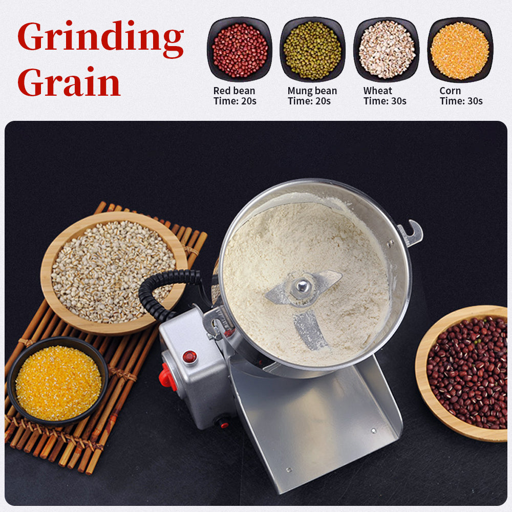 2800W 110V High-Speed Electric Grain Mill Grinder, Grain Mill for Home and Commercial Use