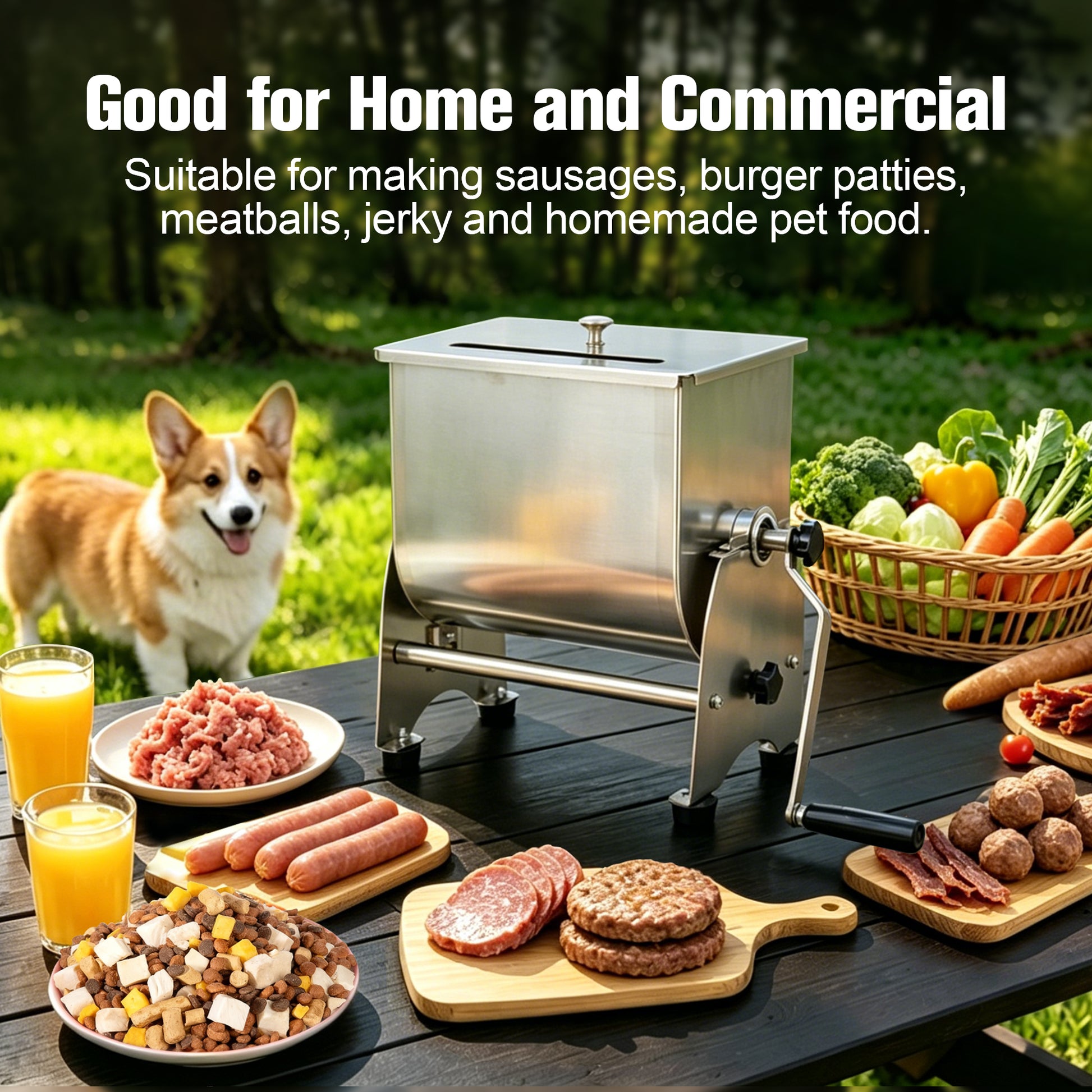Stainless Steel Hand Crank Meat Mixer
