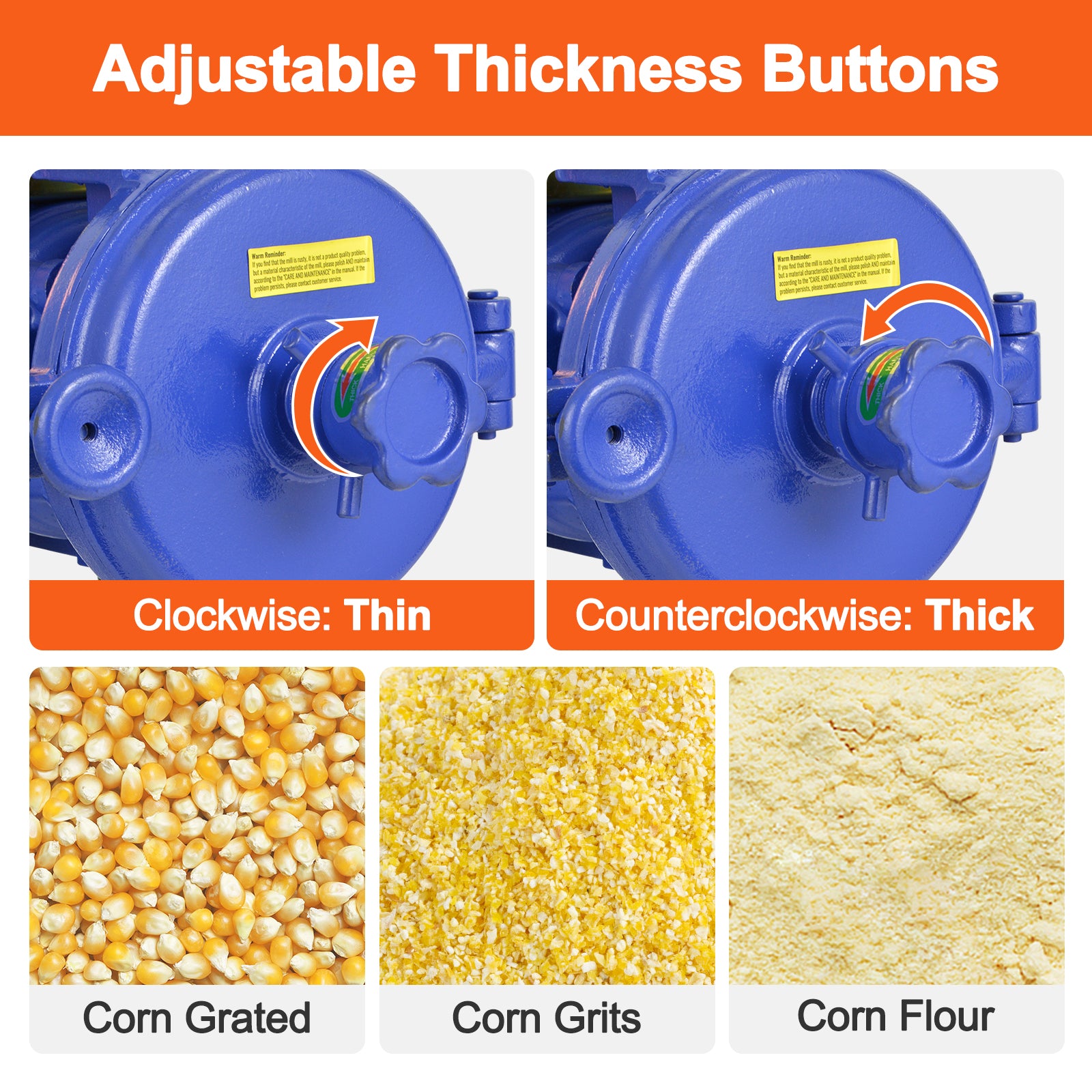 High-Leg Grain Mill Grinder for Dry materials (110V / 220V)