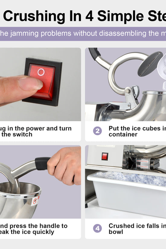 OKF Commercial Snow Cone Machine - 661LB/H Commercial Shaved Ice Machine, Ice Crusher Shaved Ice Machine Fluffy
