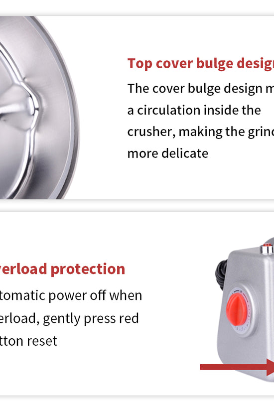 2800W 110V High-Speed Electric Grain Mill Grinder, Grain Mill for Home and Commercial Use