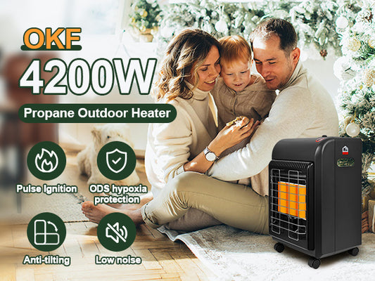 OKF Propane Heater Indoor and Outdoor, 3 Modes Propane Patio Heater with ODS & Tip-over Protection