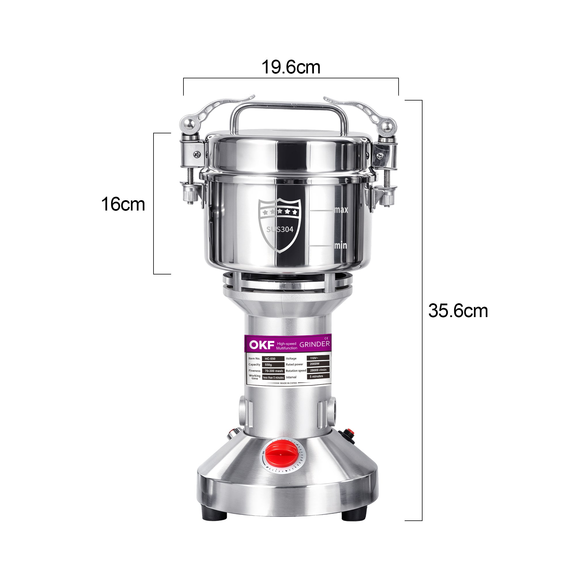 550g Upright Grain Mill Grinder