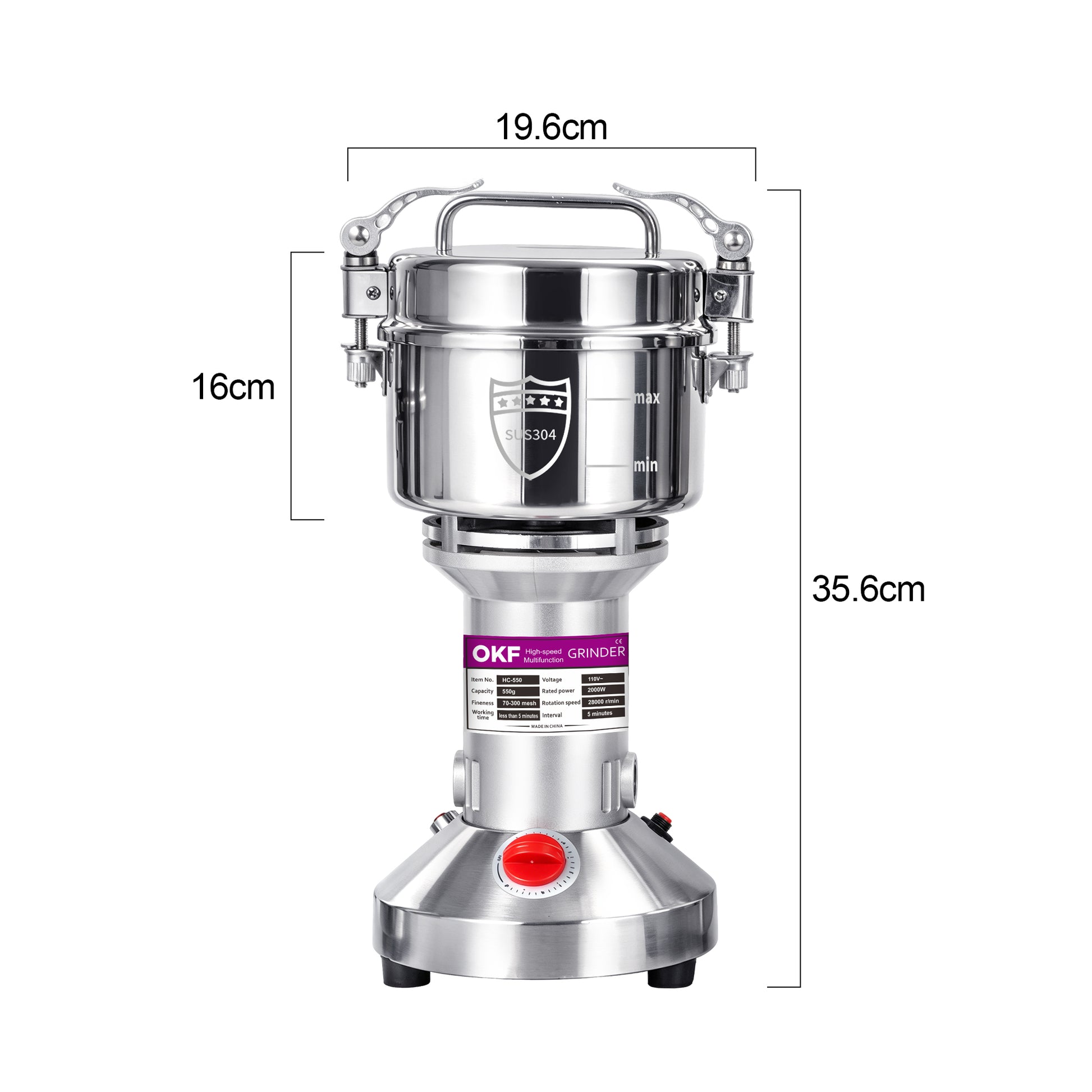 550g Upright Grain Mill Grinder