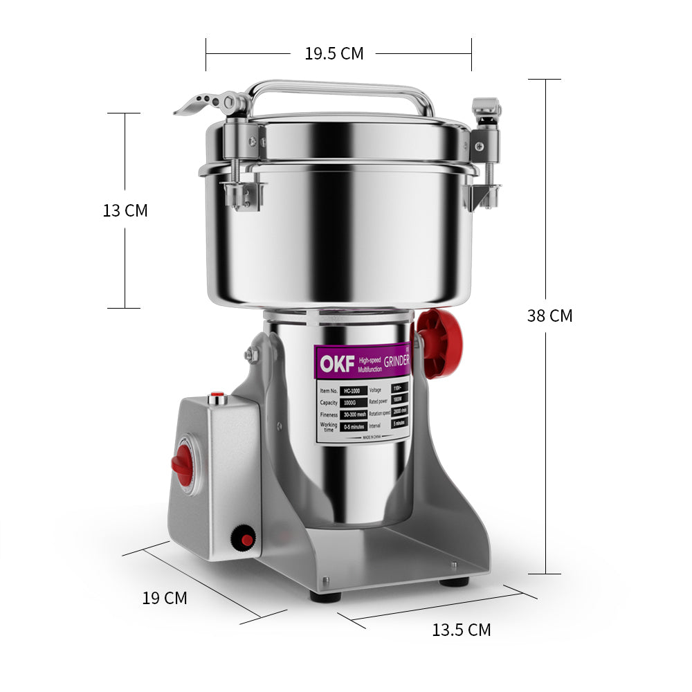 2800W 110V High-Speed Electric Grain Mill Grinder, Grain Mill for Home and Commercial Use