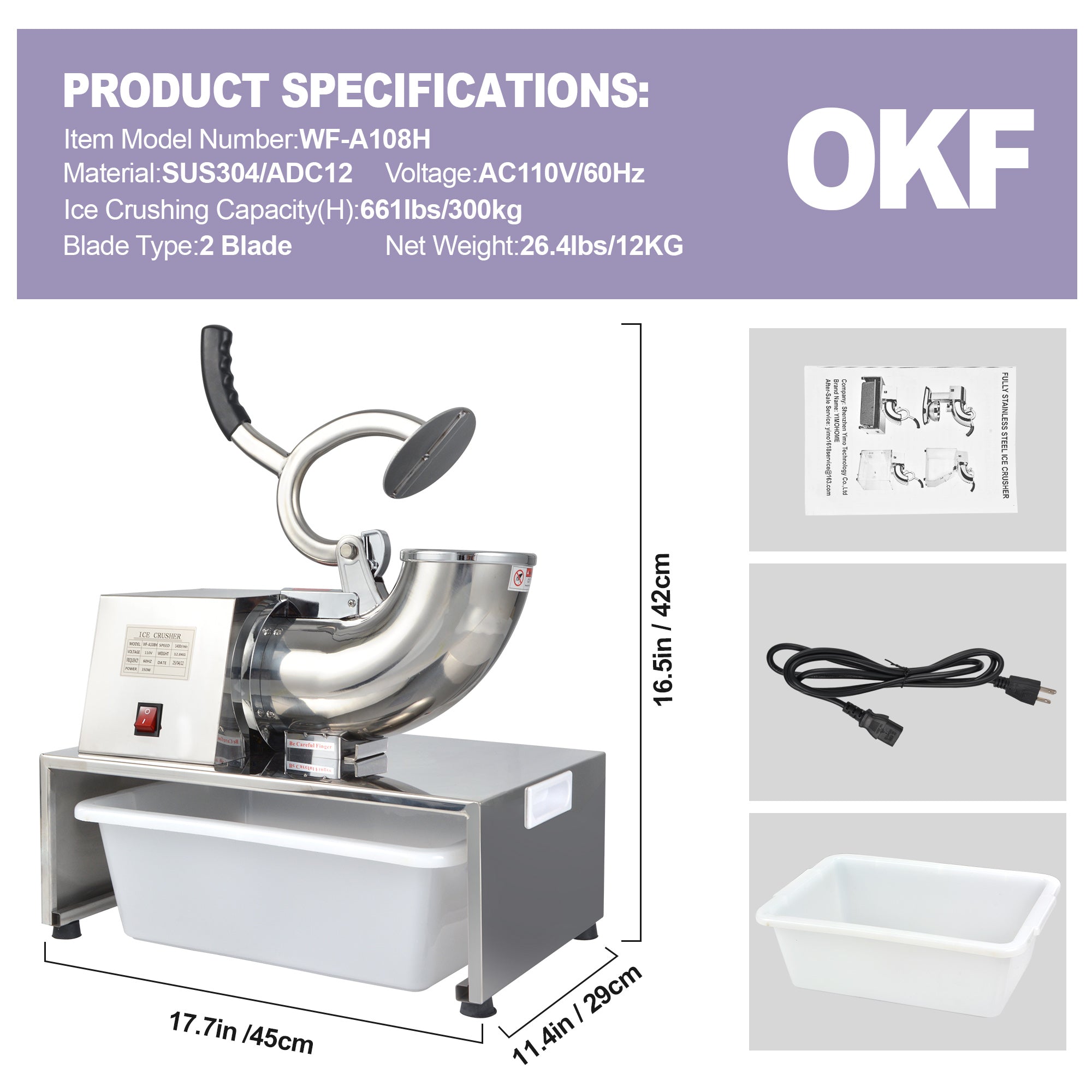 Drawer-style Ice Crusher