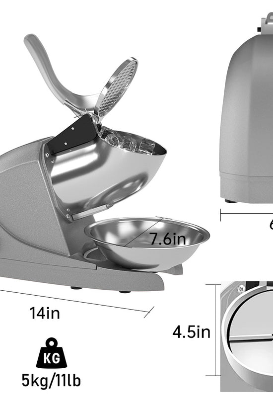 OKF Ice Shaver Prevent Splash Snow Cone Machine, Electric 3 Blades Shaved Ice Machine, 380W Ice Shaver Machine, 286lbs/hr Snow Cone Maker, Ice Crushers for Home Use and Commercial Ice Crusher