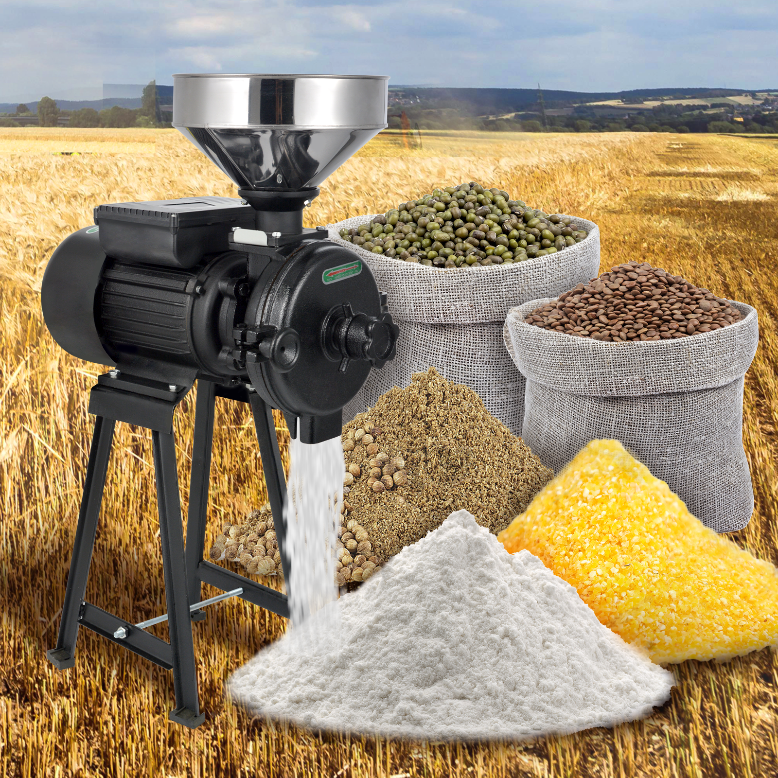 High-Leg Grain Mill Grinder for Dry materials(220V)