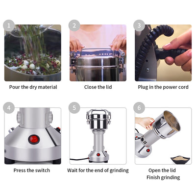 OKF Electric Grain Mill Grinder Stainless Steel Grain Blender