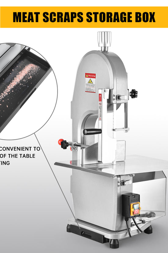 1500W Electric Bone Saw Machine, 304 Stainless Steel Commercial Frozen Meat Saw,  Waterproof Motor