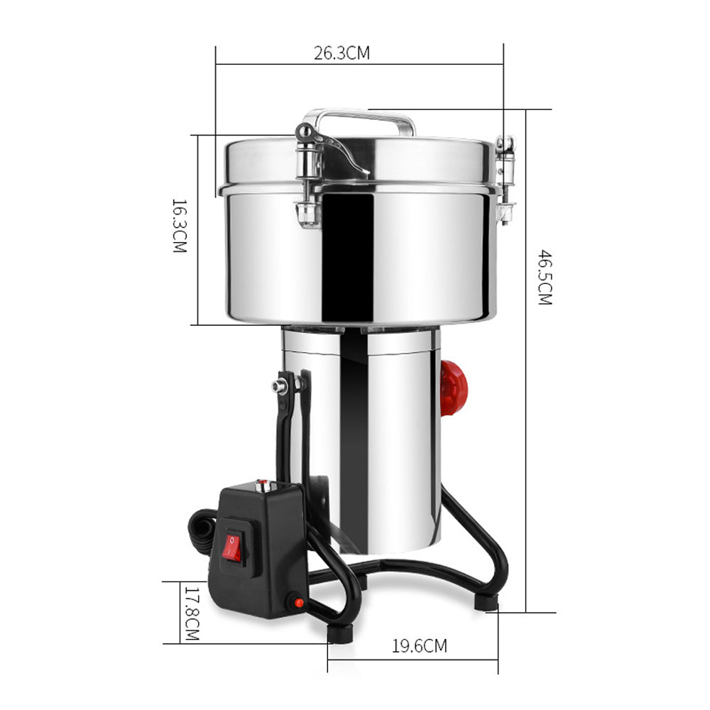 2800W 110V High-Speed Electric Grain Mill Grinder, Grain Mill for Home and Commercial Use