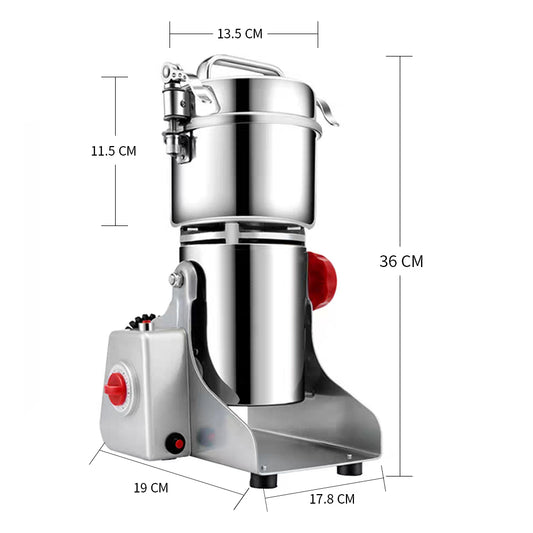 2800W 110V High-Speed Electric Grain Mill Grinder, Grain Mill for Home and Commercial Use