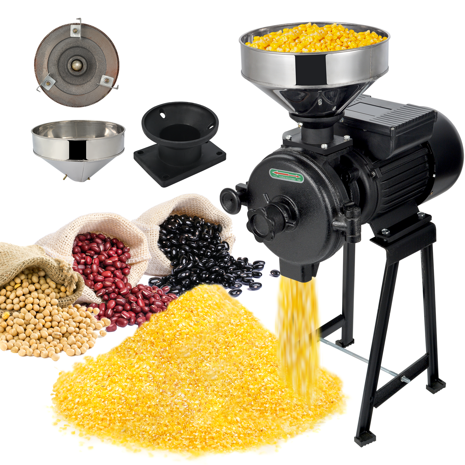 High-Leg Grain Mill Grinder for Dry materials(220V)