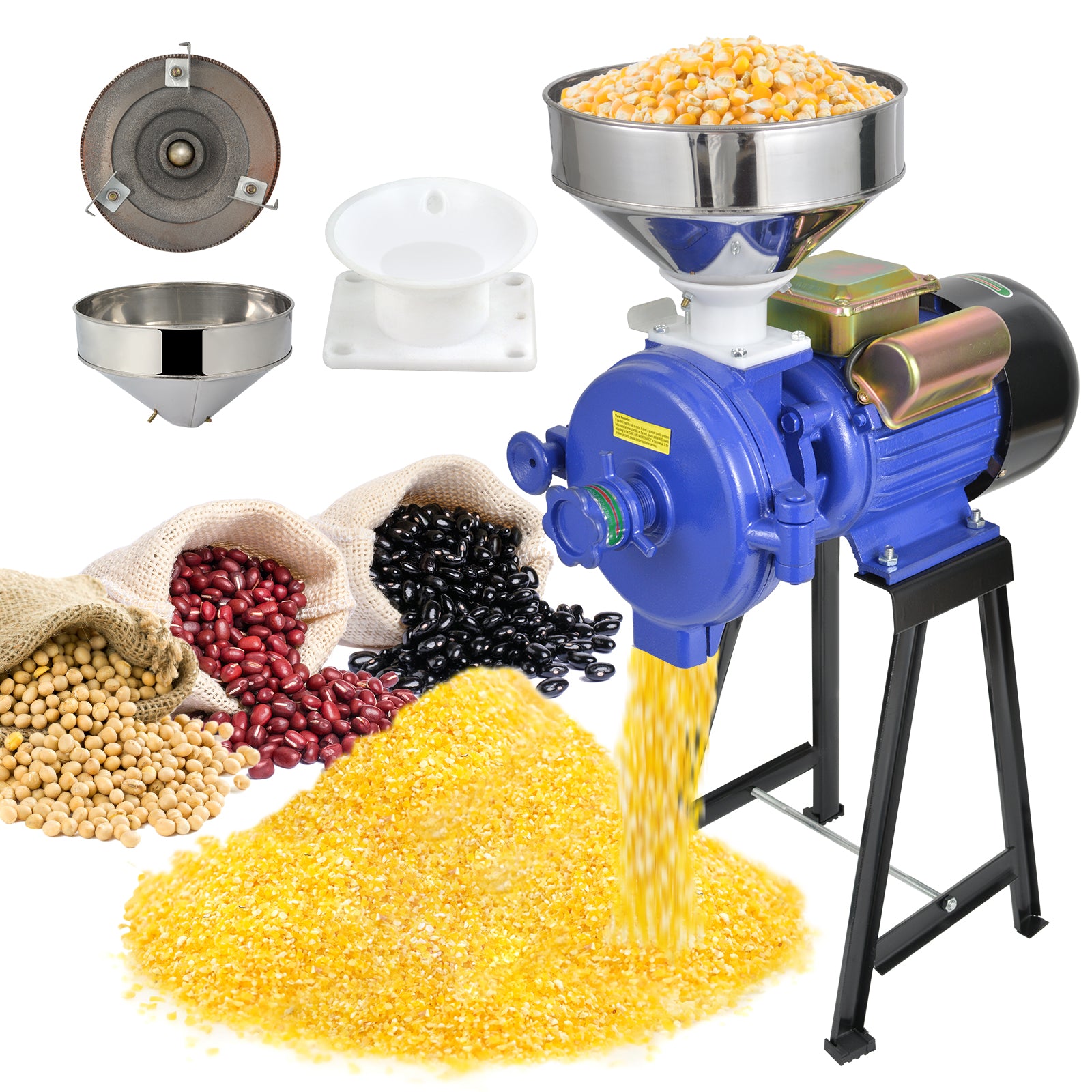 High-Leg Grain Mill Grinder for Dry materials (110V / 220V)