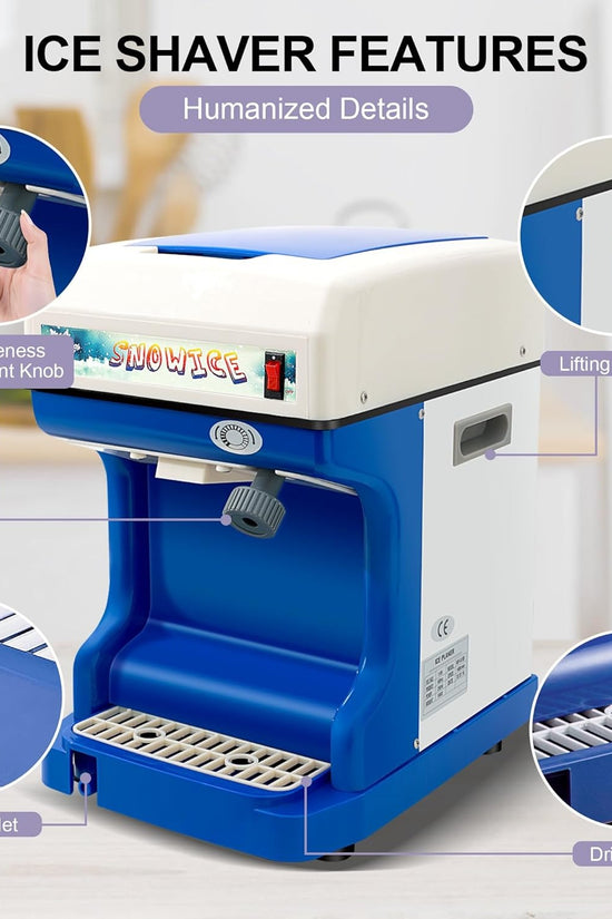 OKF 110V Electric Shaved Ice Machine 250W Snow Cone Maker Tabletop