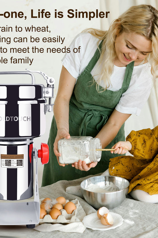 2800W 110V High-Speed Electric Grain Mill Grinder, Grain Mill for Home and Commercial Use