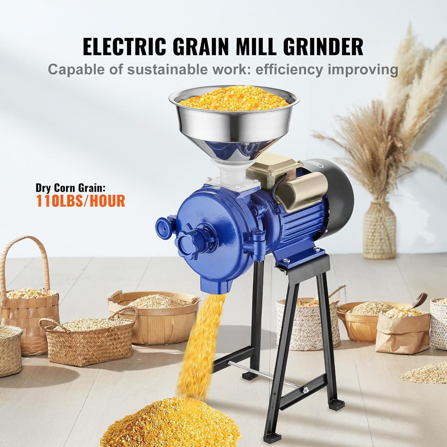 High-Leg Grain Mill Grinder for Dry materials (110V / 220V)