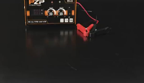 PZP 12v Battery Charger, Adjustable Metal 10 Amp Portable Automatic Smart Trickle Charging Battery Maintainer